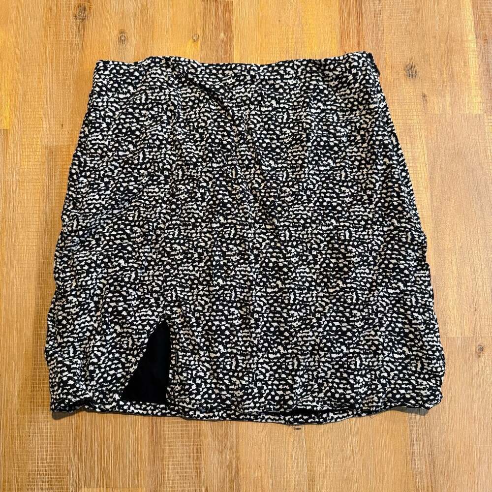 Silence + Noise Black & White Abstract Print Mini Skirt Size S